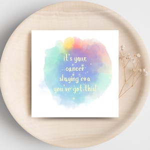 Empowering Cancer Support Card – Instant Download - 5×5” Printable PDF + JPEG - Encouragement & Healing