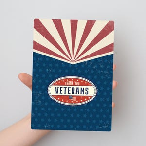 Patriotic Veterans Day Card – Printable ‘Thank You for Your Service’ Digital Download