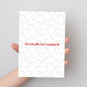 Printable Funny Taco Love Card – ‘I Love You Like Tacos’ Digital Download