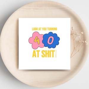 Carte d'anniversaire impertinente imprimable pour 40 ans – « Fabulous at 40 ans » en téléchargement numérique
