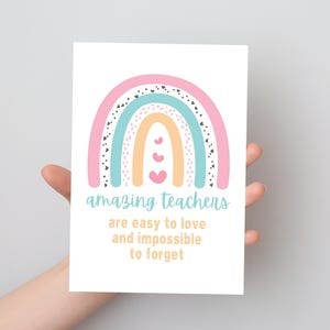 Regalo imprimible de agradecimiento al maestro: Tarjeta "Maestro increíble" - Fin de curso y Semana de agradecimiento al maestro - Descarga instantánea