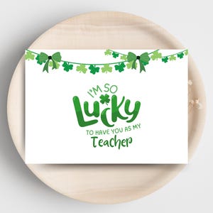 St. Patrick&#39;s Day Teacher Appreciation Card - Instant Download