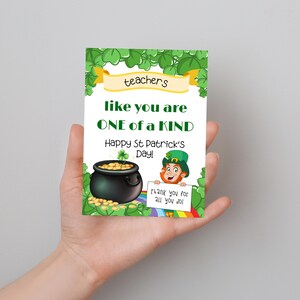 Les professeurs comme vous sont uniques en leur genre - carte imprimable pour la Saint-Patrick - téléchargement immédiat