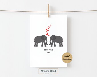 I Love You a Ton Card | Punny Couples Card | Punny | Anniversary  | Funny  | Valentine's Day | for Her | for Him