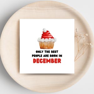 Verjaardagskaart december - Best People Are Born - digitale download