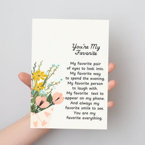 Biglietto d'auguri romantico stampabile - Sei il mio preferito - Download digitale