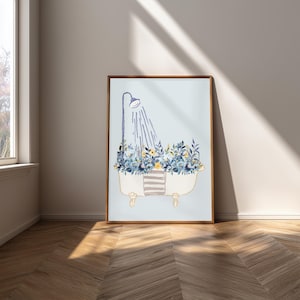 Vintage Blumen Badezimmer Wand Kunst - feminine Galerie-Set druckbare Dekor - digitaler Download