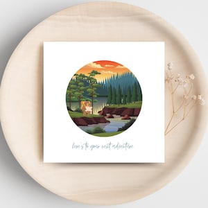 Wilderness Adventure Graduation Card - Digital Bear Theme