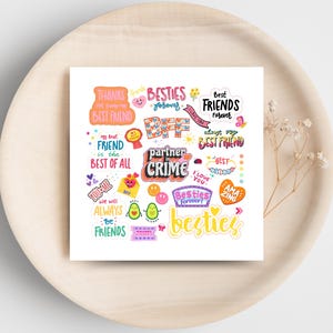 Bestie's Forever Karte - Partners In Crime Freundschaft - Printable Grußkarte