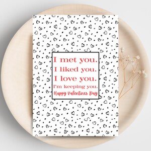 I Love You Printable Valentine&#39;s Day Card – Romantic Couple Card - Digital Download