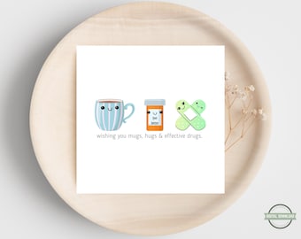 Sending Hugs Card - Get Well Printable – Instant Digital Download