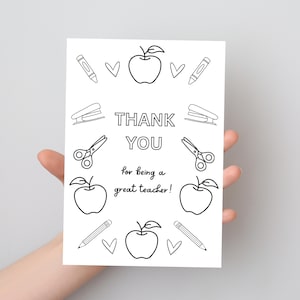 Tarjeta de agradecimiento para maestros (DIY): imprimible, para fin de curso y para la Semana de agradecimiento a los maestros - Descarga instantánea