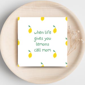 Cartão engraçado para mãe para imprimir - Design de limão - Download digital