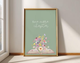 One More Chapter Wall Art - Book Lover Decor - Reading Nook - Printable Download