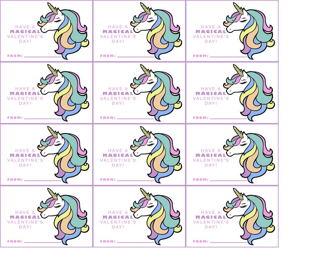 Digital Unicorn Valentine Printable - Etsy