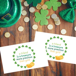 Lucky St. Patrick&#39;s Day Tag - Friend is Gold - Instant Download