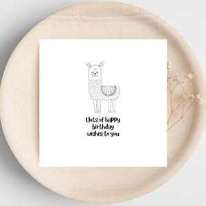 Printable Llama Birthday Card – ‘No Prob-llama’ Fun Digital Download