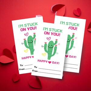Adorable carte de Saint-Valentin cactus - téléchargement immédiat