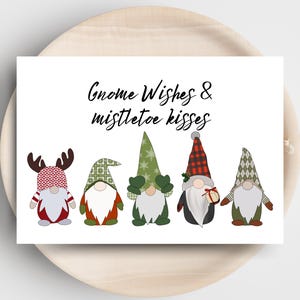 Mistelzweig-Zwerg-Feier - Weihnachtskarte zum Ausdrucken - Digital Download