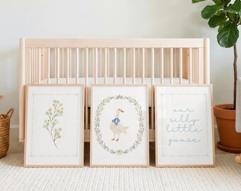 Goose Nursery Wall Art - Silly Little Goose Printable - Baby Room Download