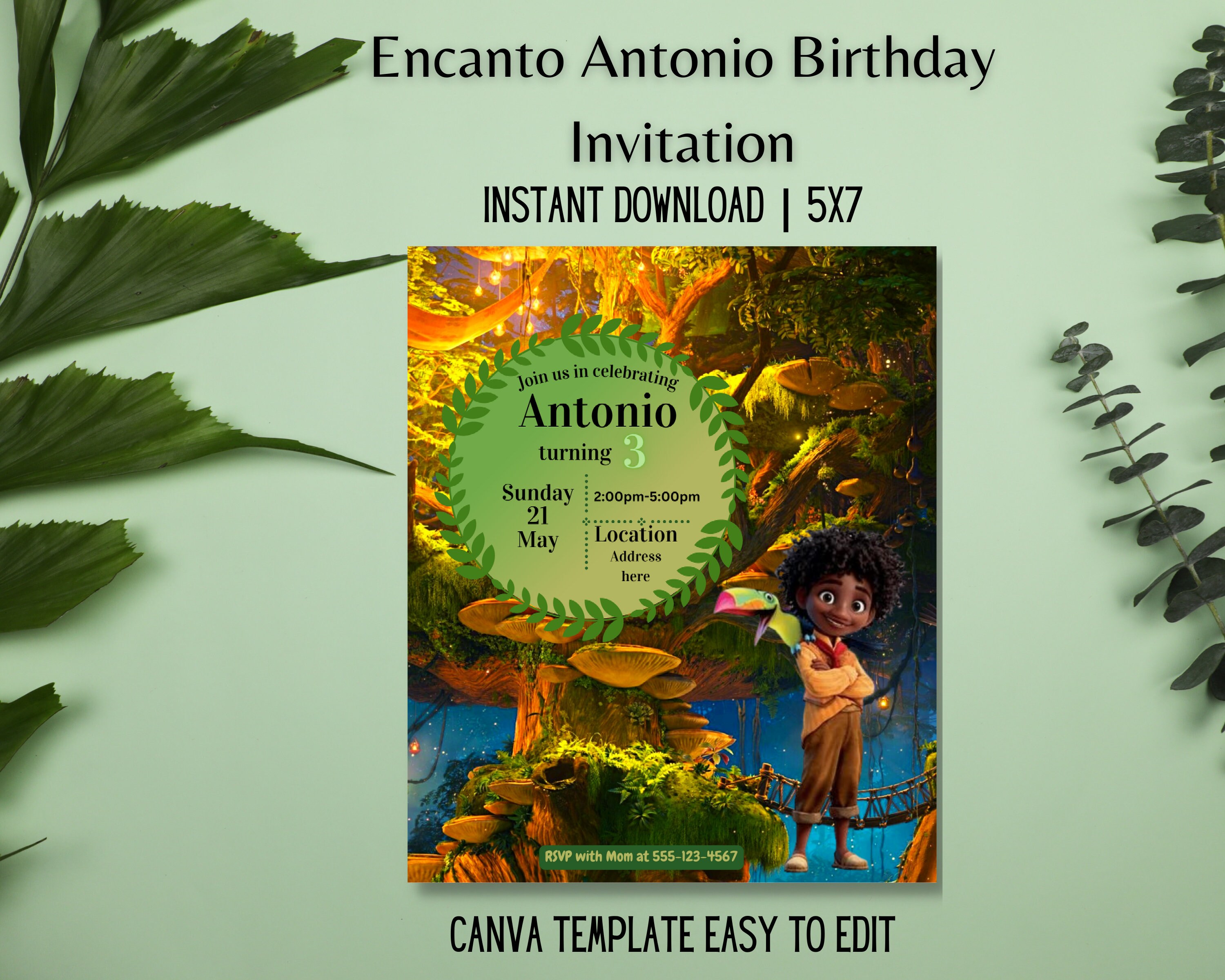 Editable Encanto Birthday Invitation Encanto Theme Birthday Canva