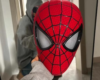 Máscara LED inspirada en Spiderman / Máscara de cosplay con ojos móviles / Casco portátil inspirado en la película / Disfraz de superhéroe / Regalo para fans