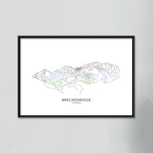 Minimalistische Breckenridge Map, Ski Kunst, Apres Ski Dekor, Cabin Wandkunst, Ski Poster, Colorado Ski, Winter Kunst