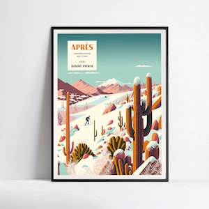 Digital Download, Ski Print, Vintage Ski Poster, Wall Art, Retro Wall Decor, PRINTABLE Art, Large Art