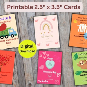 Kid&#39;s Valentine Cards / Printable Valentine&#39;s Cards / Girl or Boy Valentines /  Classroom Valentine / Classroom / INSTANT DOWNLOAD
