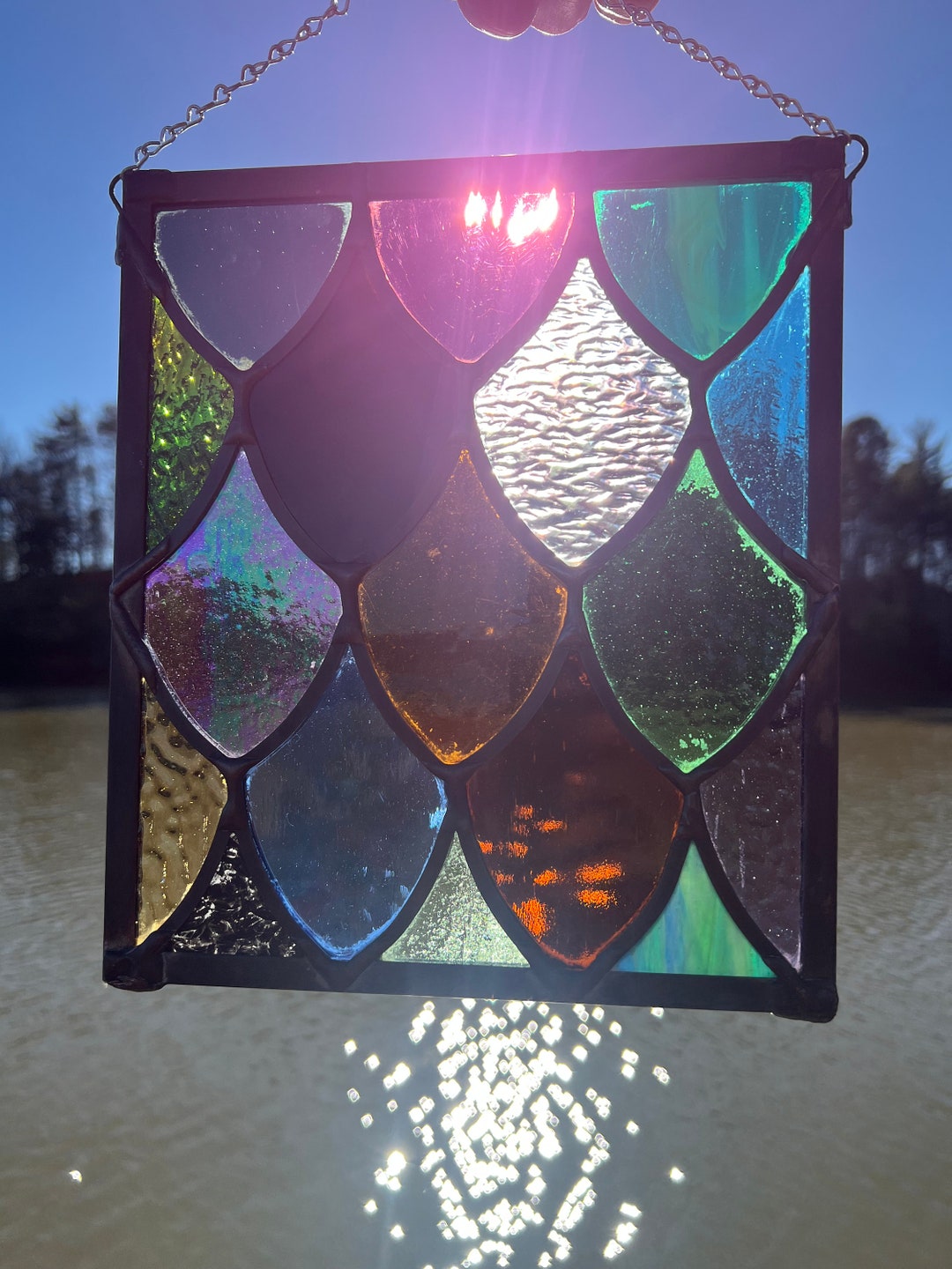 Lead Came Stained Glass Panel Etsy