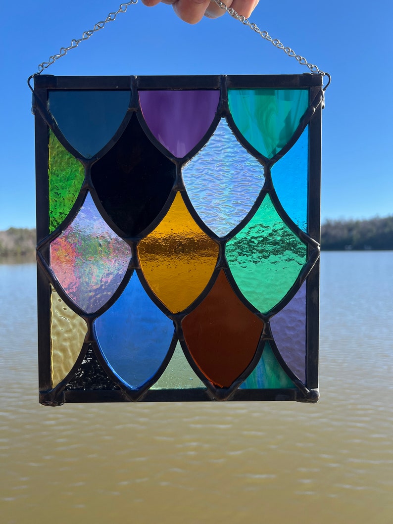 Lead Came Stained Glass Panel Etsy