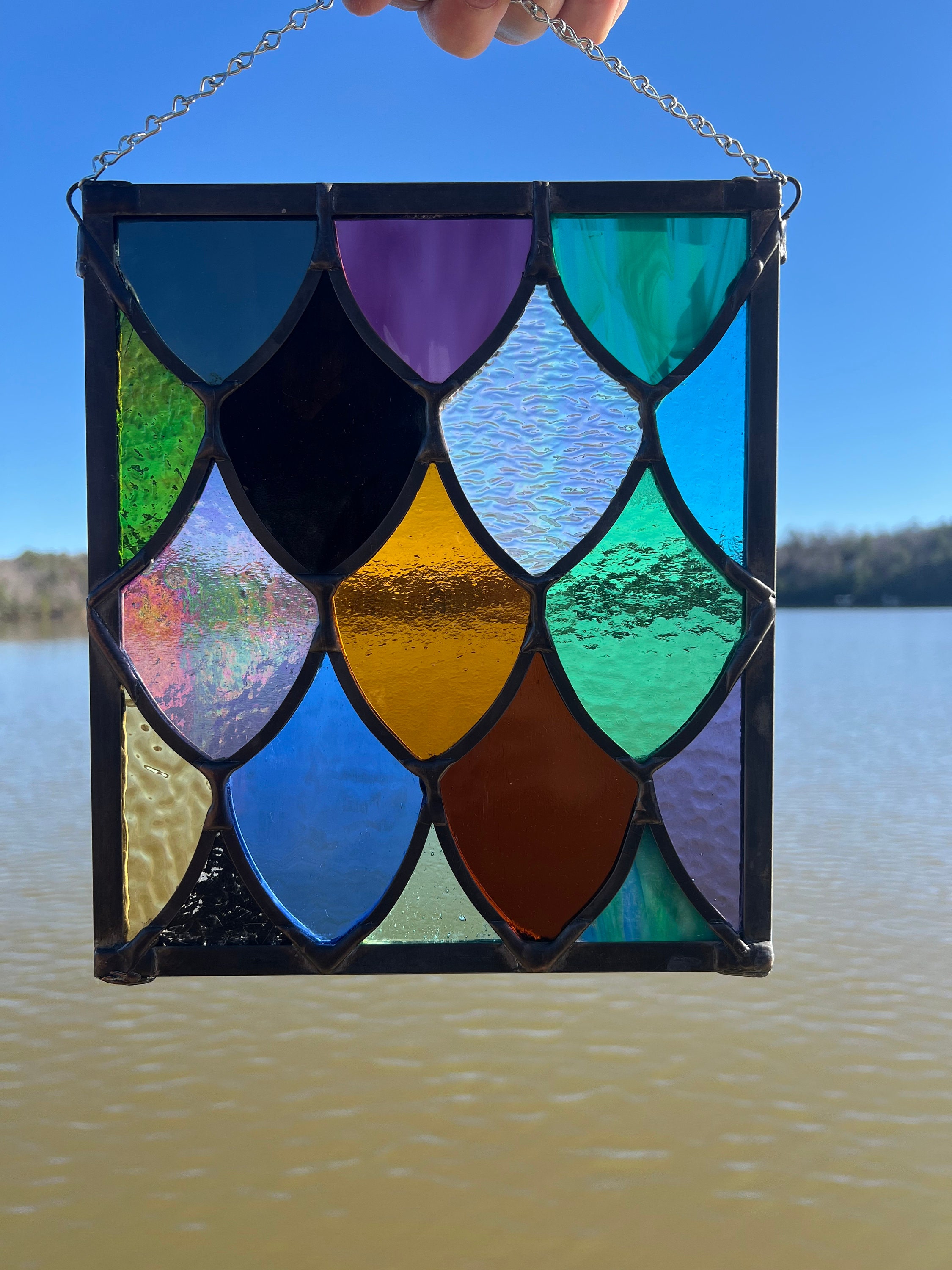 Lead Came Stained Glass Panel Etsy