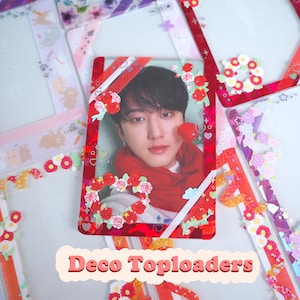 Deco Toploaders for Kpop, VTuber, and Anime photocards - 2.5 x 3.5 Decorated Toploader Card Protectors