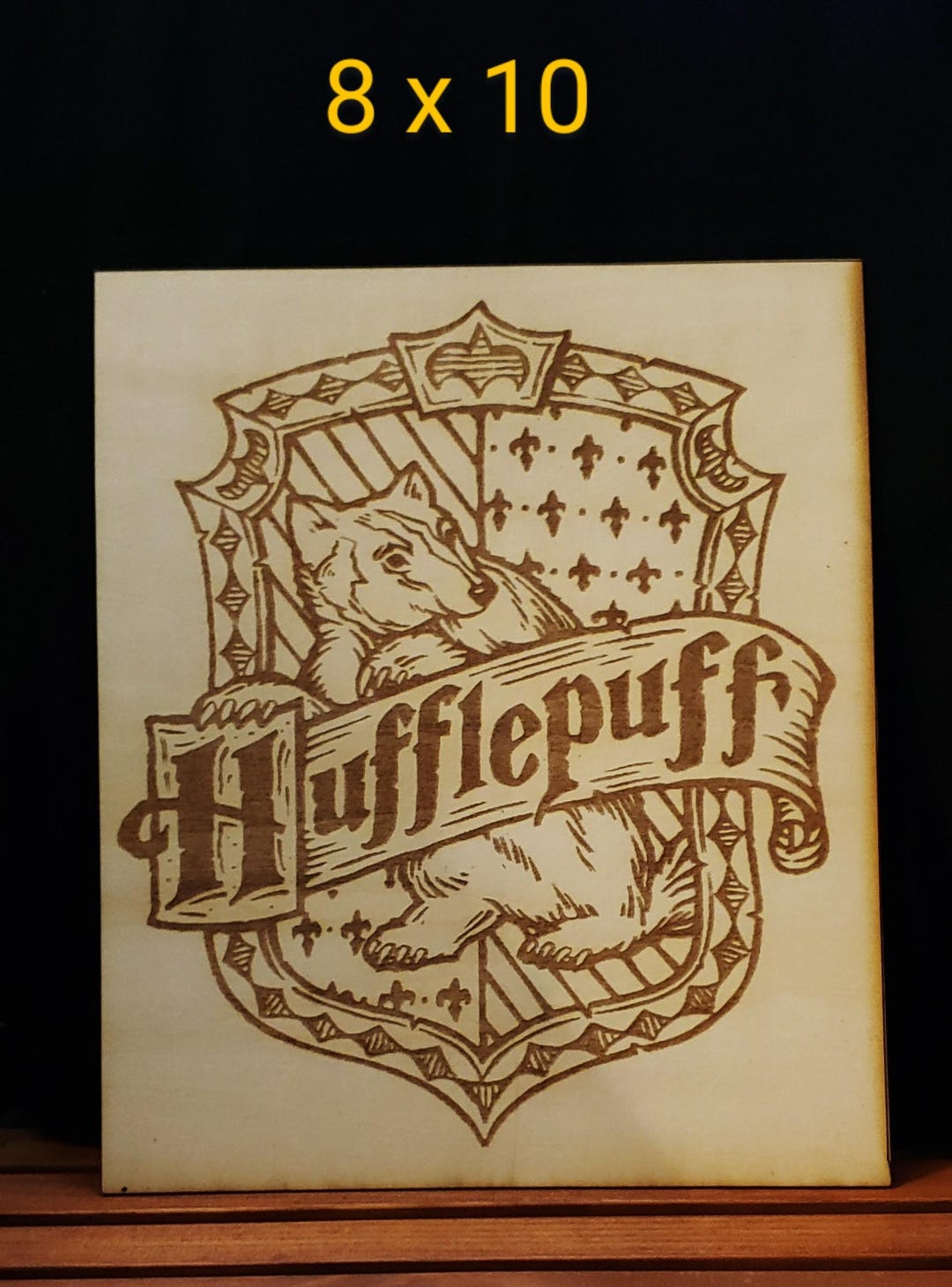 HUFFLEPUFF 8X10 Crest Laser Engraved Wall Decor HP Gifts Handmade W ...