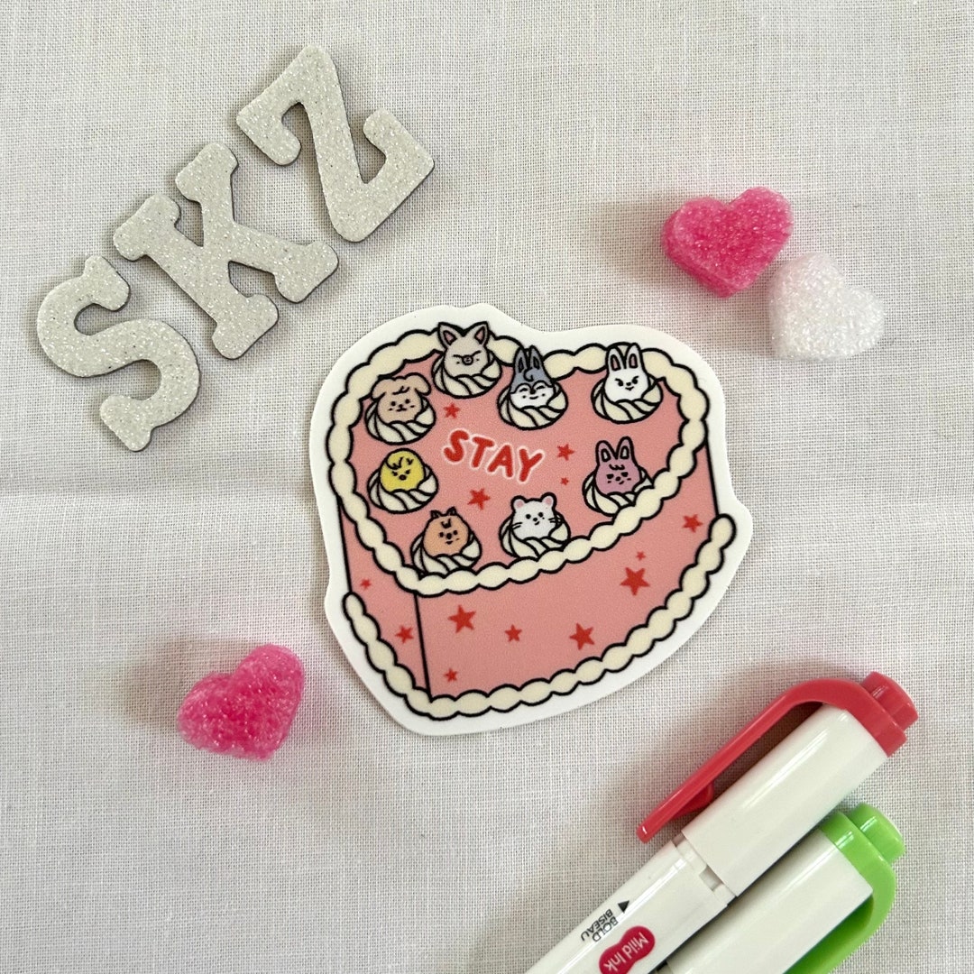 Stray Kids Skzoo and Stay Vintage Heart Cake Sticker - Etsy