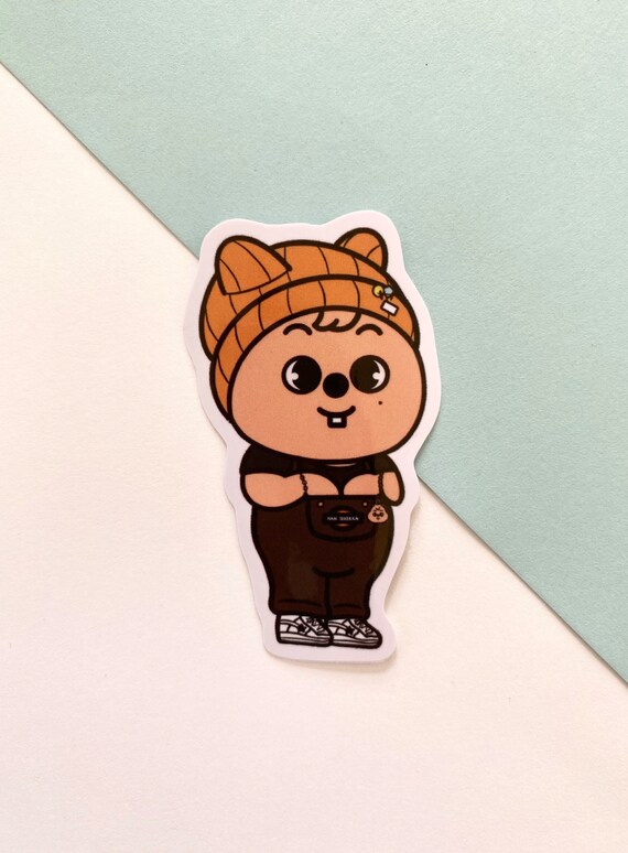 Stray Kids Skzoo Han Han Quokka in Cute Overalls Sticker - Etsy