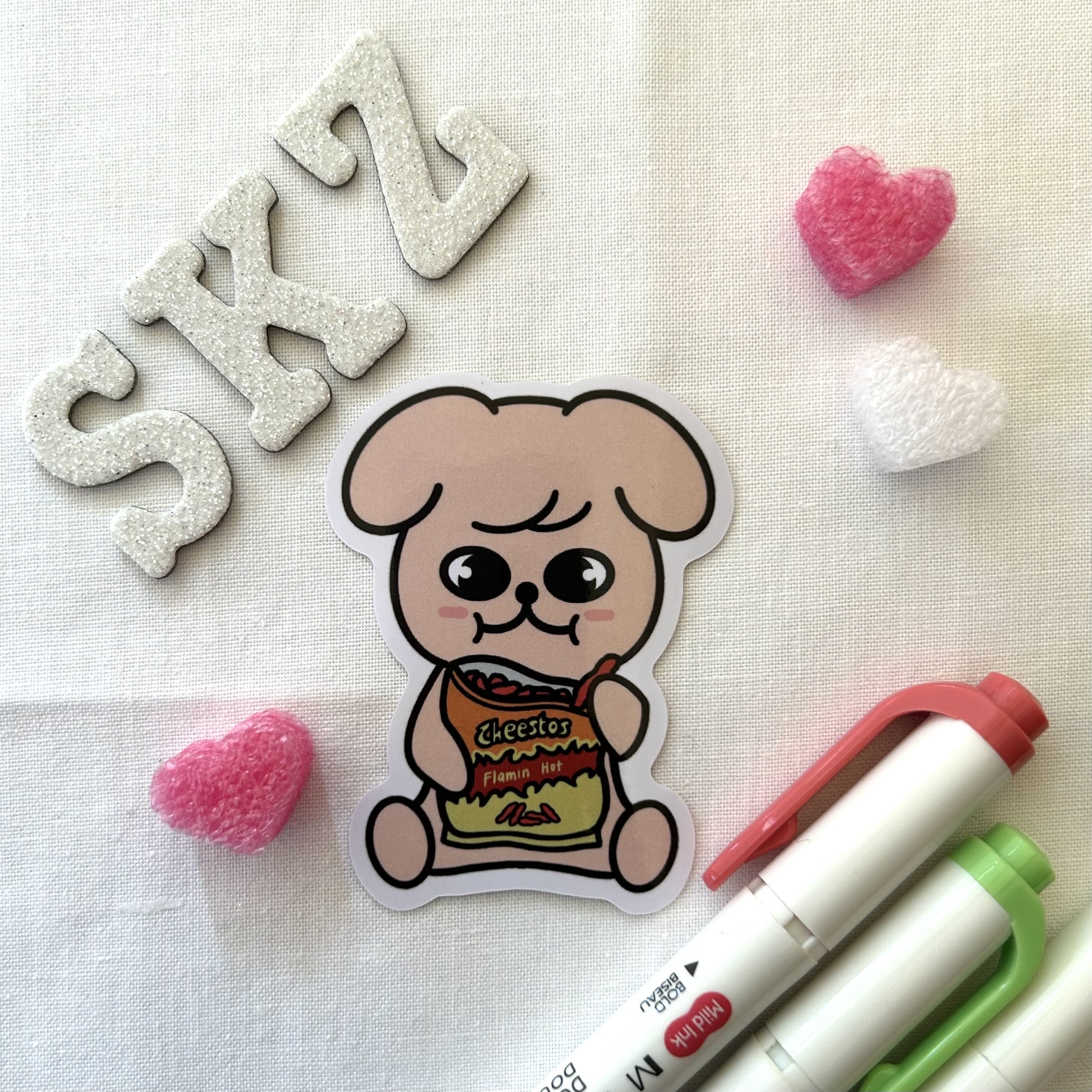 Stray Kids Skzoo Seungmin Puppym Eating Hot Chips Sticker - Etsy