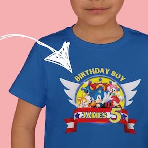 Geburtstagsshirt Sonic Custom Shirt Sonic personalisierte Geburtstags-T-Shirts Sonic Theme Party Shirts Sonic Family Matching Shirt Sonic Geburtstagsshirt