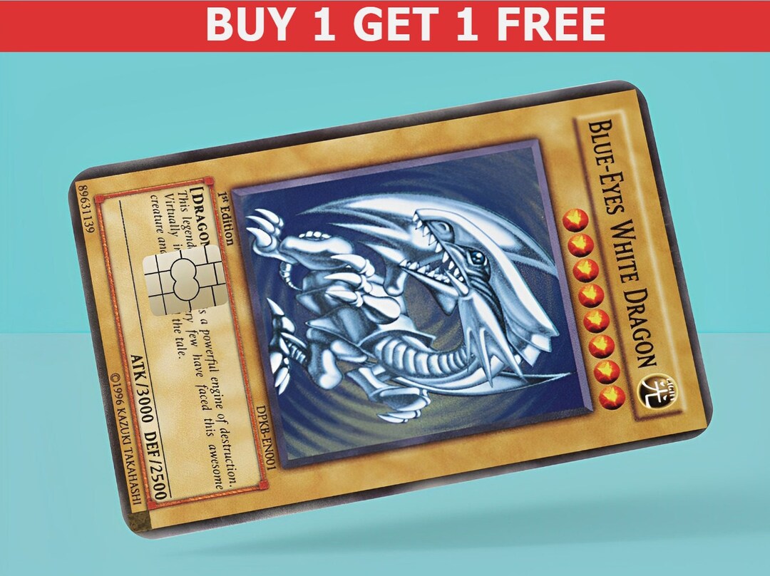 Blue Eyes White Dragon Yugioh Card Credit & Debit Card Etsy
