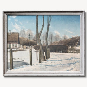 Snebillede, Winter Scene, Lauritz Andersen Ring, 1915, Oil Painting (digital download)
