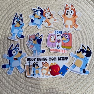 Bluey Stickers: Glossy Vinyl Decals for Water Bottles, Laptops
