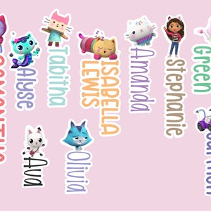 Gabby House, Personalize Name Stickers, Water Bottle Sticker, Name Stickers, Laptop Stickers