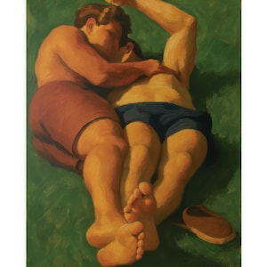 Love in the Meadow - gay art, high-quality art print, gay wall art, gay males, lgbt art, lgbtq, male art, aesthetic males