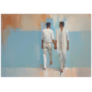 Two souls, one love - Hochwertiger Kunstdruck, LGBTQ+ Art, gay art, boho vibes, male art, gay wall art, Kunstposter, boho wandkunst