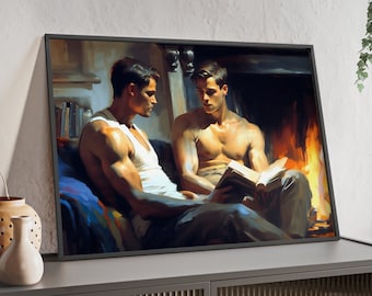 look at it - gay art, high quality framed art print, gay wall art, gay males, lgbt art, lgbtq, male art, aesthetic males
