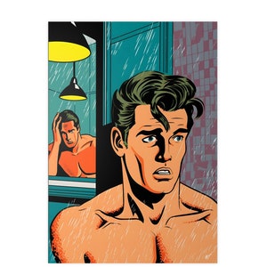 Gay Next Door. - High-quality art print, LGBTQ+ Art, gay art, male art, gay art, gay wall art, gay couple art, gay retro pop art