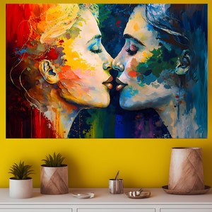 You are the one. - High Quality Art Print Picture Poster LGBTQ+ Lesbian Art Women Kissing Lesbian Love