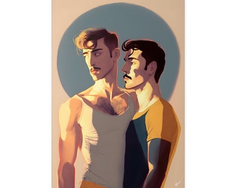 devotion - High-quality art print, LGBTQ+ Art, gay art, male art, gay art, gay wall art, gay man, boho wall art, gay artist