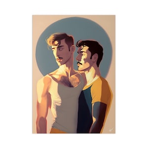 devotion - High-quality art print, LGBTQ+ Art, gay art, male art, gay art, gay wall art, gay man, boho wall art, gay artist