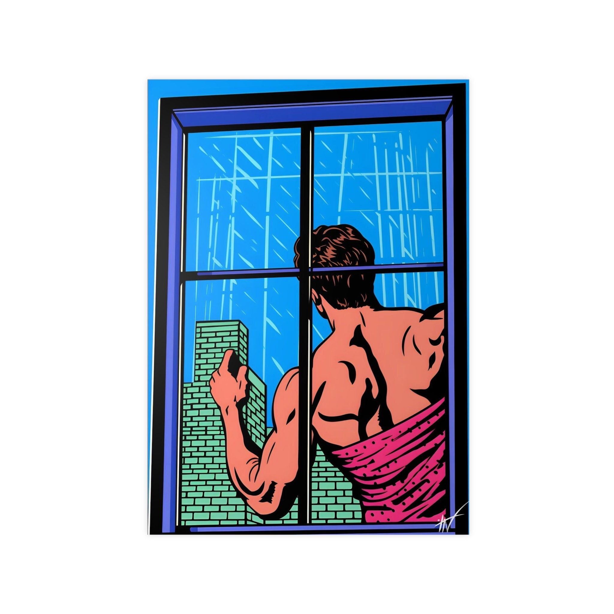 Voyeur. - High-quality pop art art print, male art, male body, male wall art, pop art